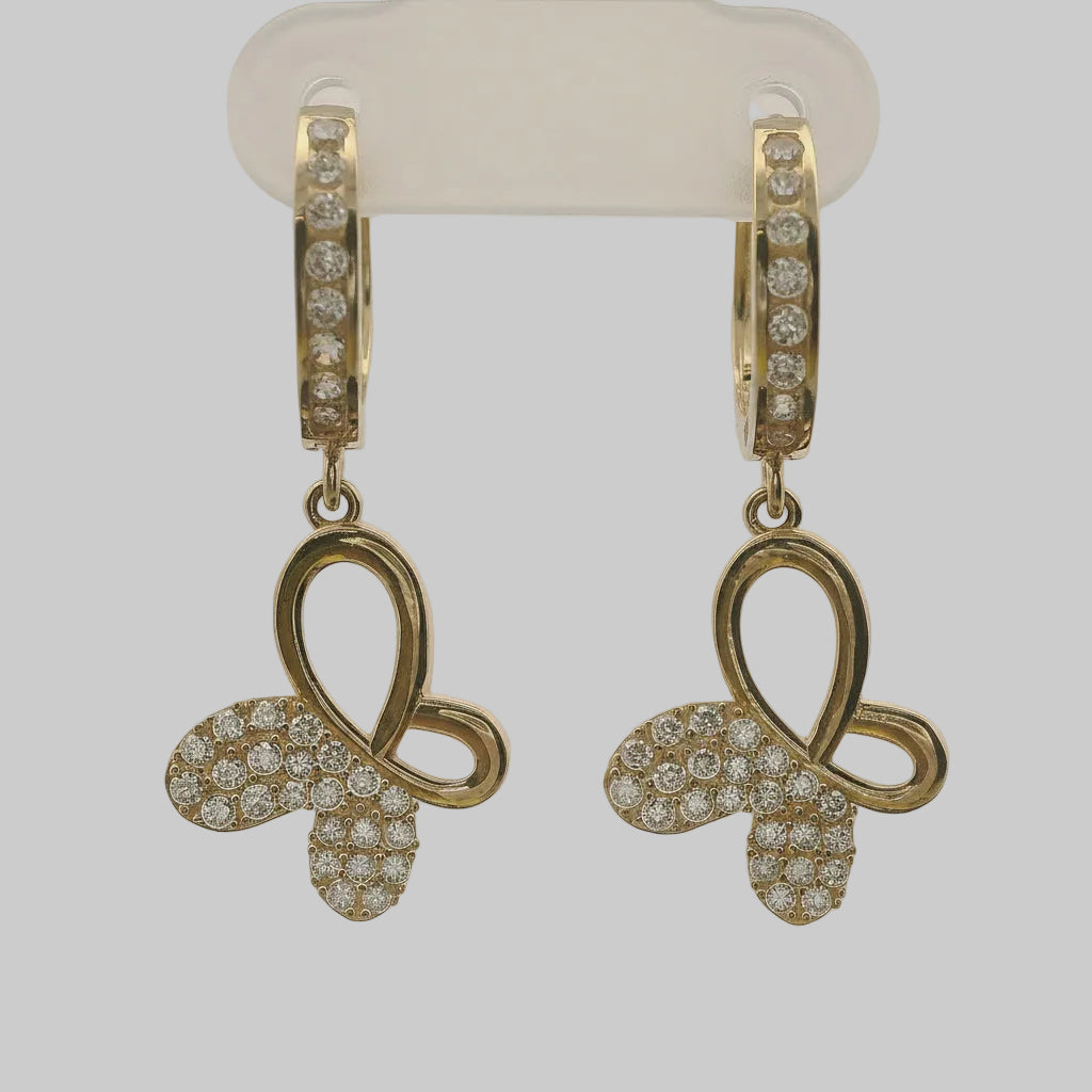 ARETES CON MARIPOSA COLGANTE