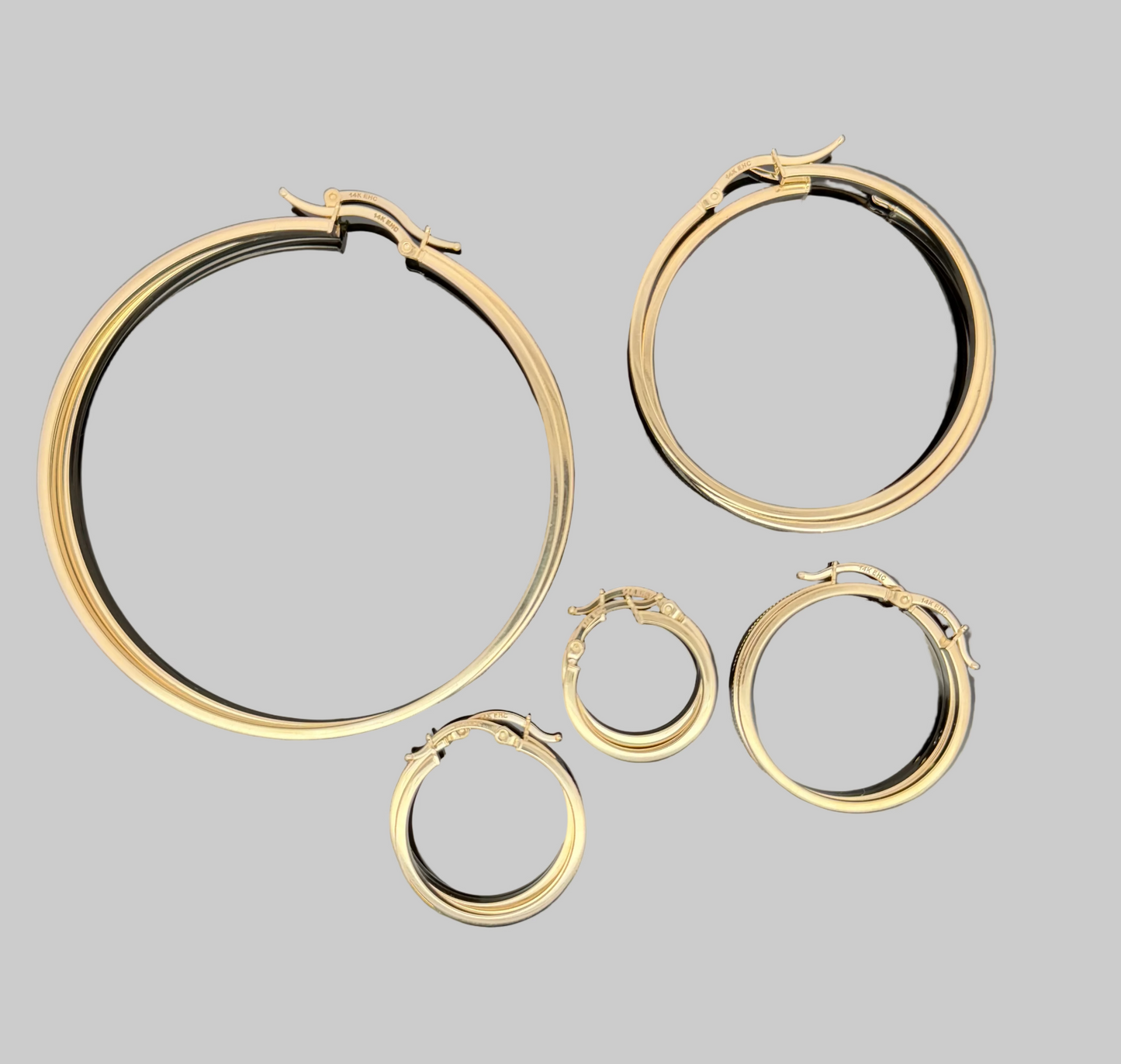 ARRACADAS GRANDES CON DISEÑO PLANO 14K