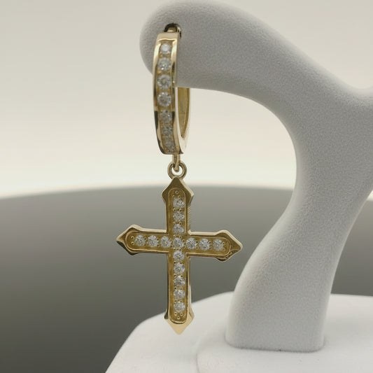 ARETE CRUZ COLGANTE 14K