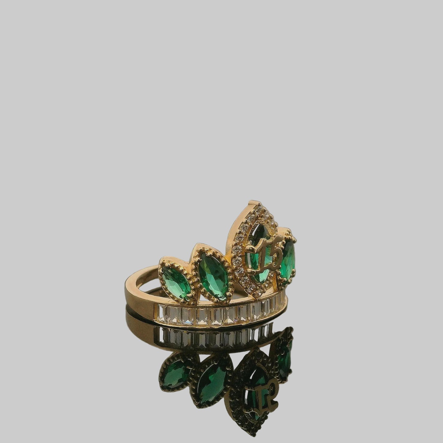 QUINCEAÑERA CORONA Y BRAZALETE CON PIEDRAS ROSA