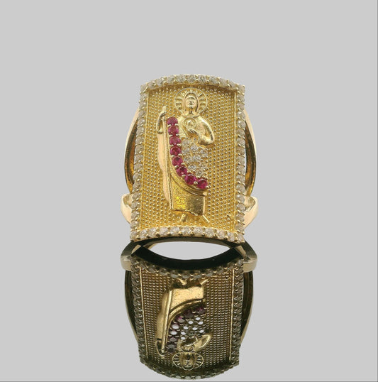 ANILLO SAN JUDAS TADEO RECTANGULAR 14K