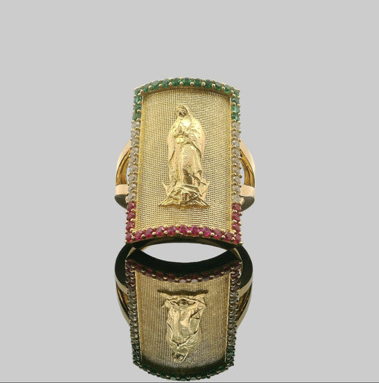 ANILLO VIRGEN DE GUADALUPE RECTANGULAR 14K