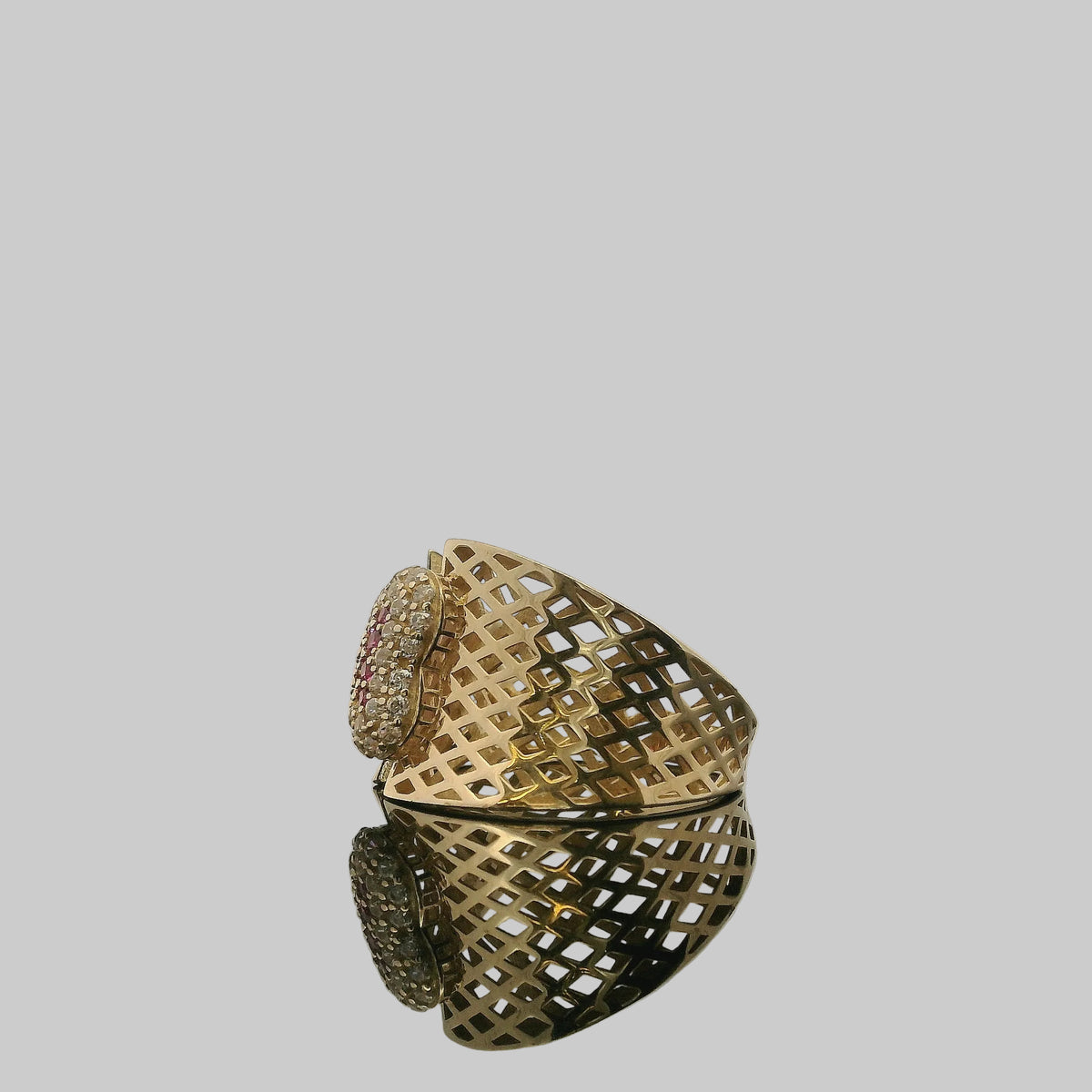 ANILLO DE CORAZÓN CON ZIRCONIAS 14K