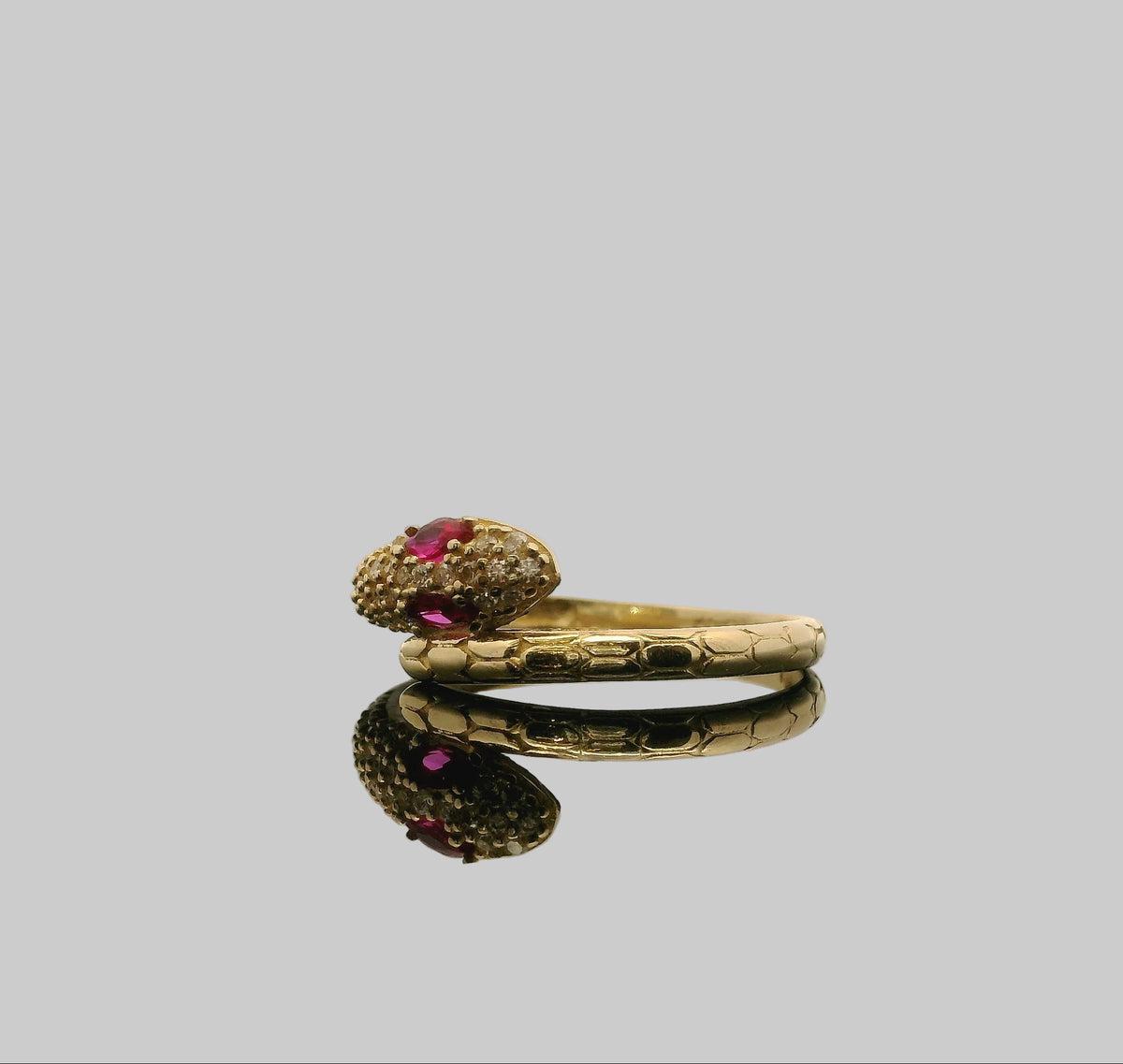 ANILLO SERPIENTE 14K CON ZIRCONIAS