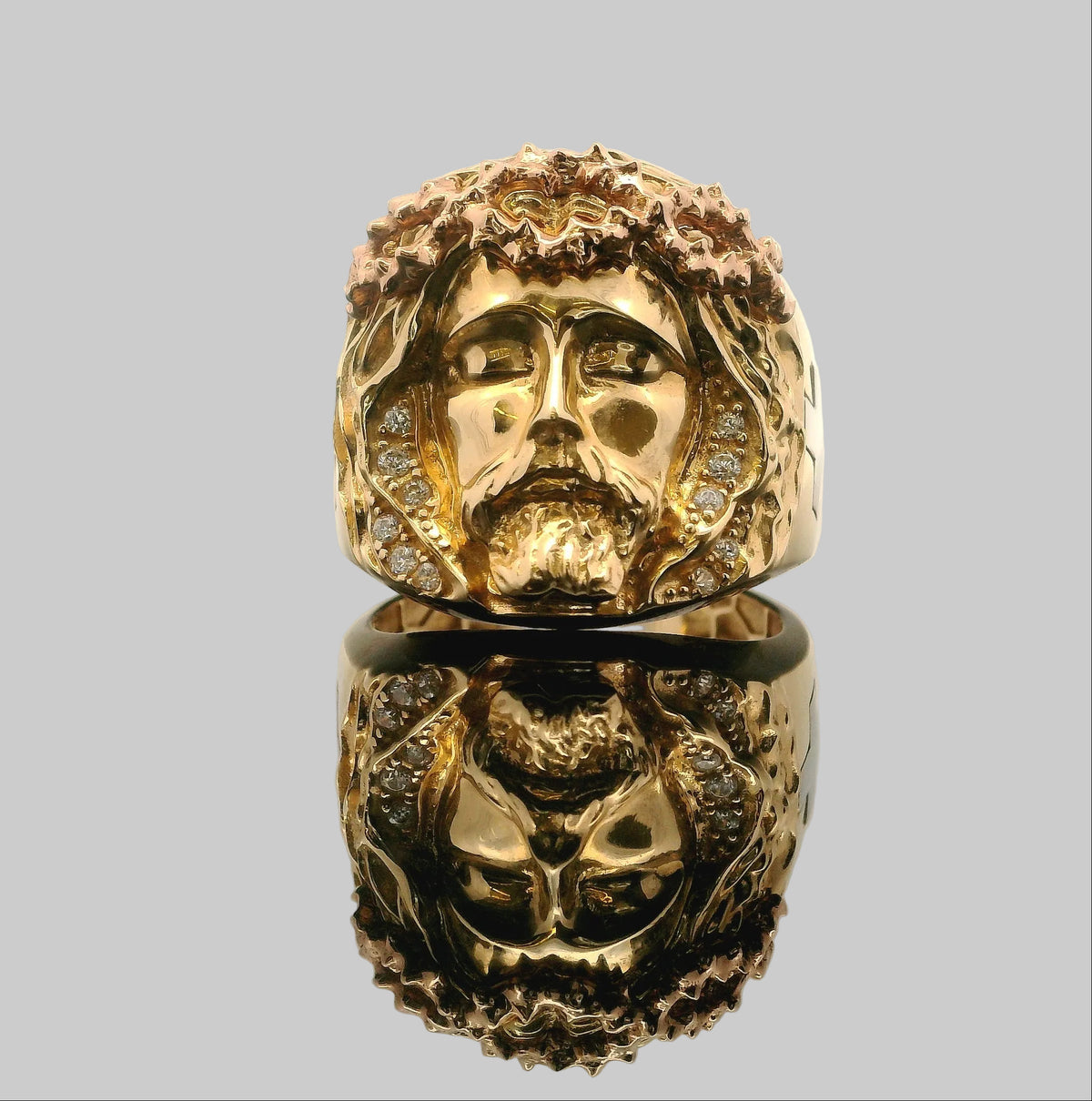 ANILLO ROSTRO DE CRISTO ORO 14K