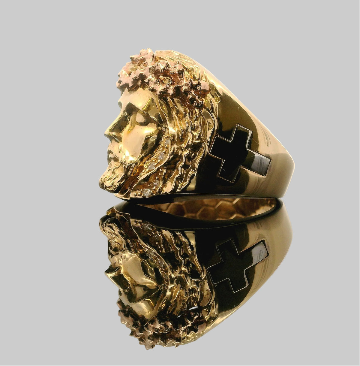 ANILLO ROSTRO DE CRISTO ORO 14K