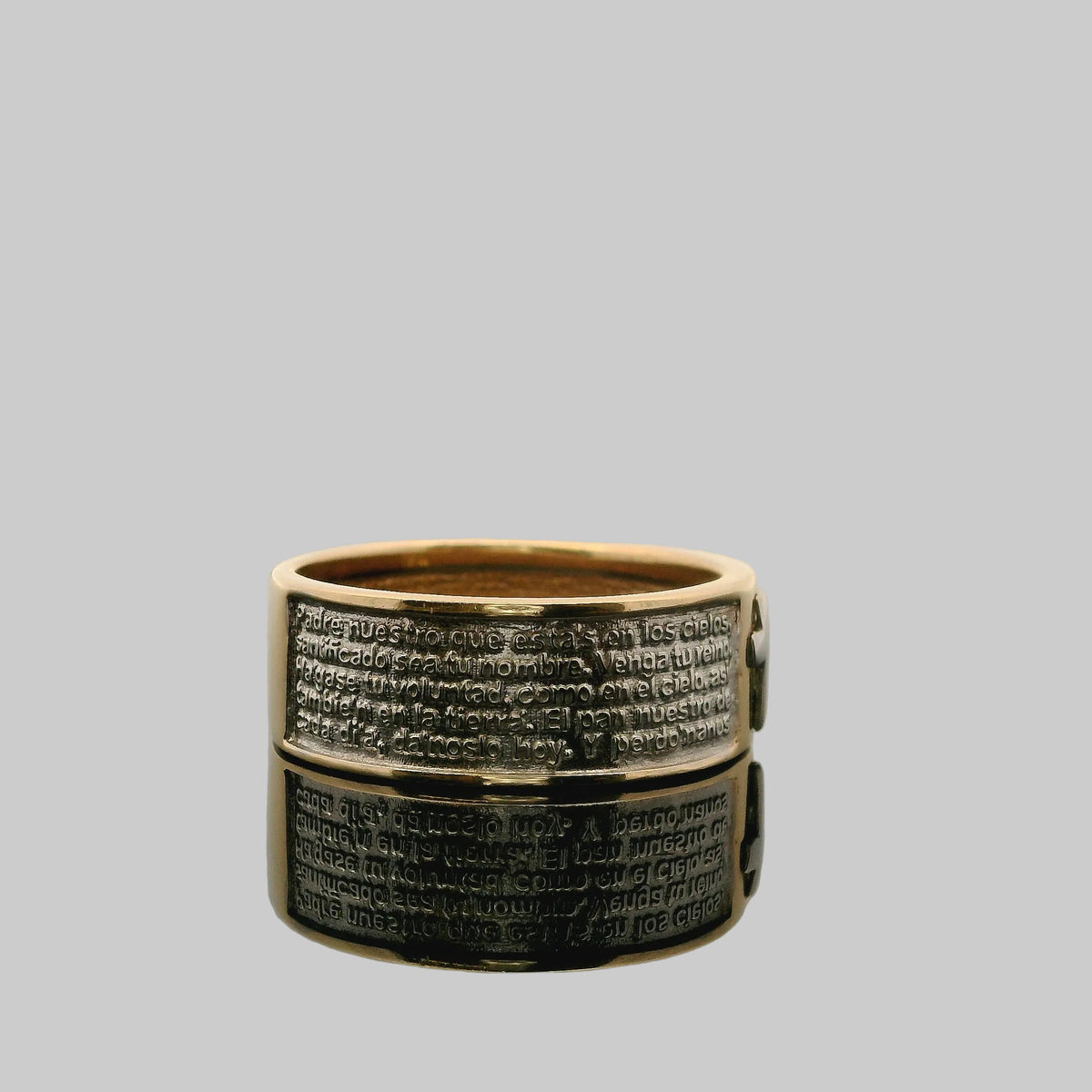 ANILLO PADRE NUESTRO CON CRUZ 14K
