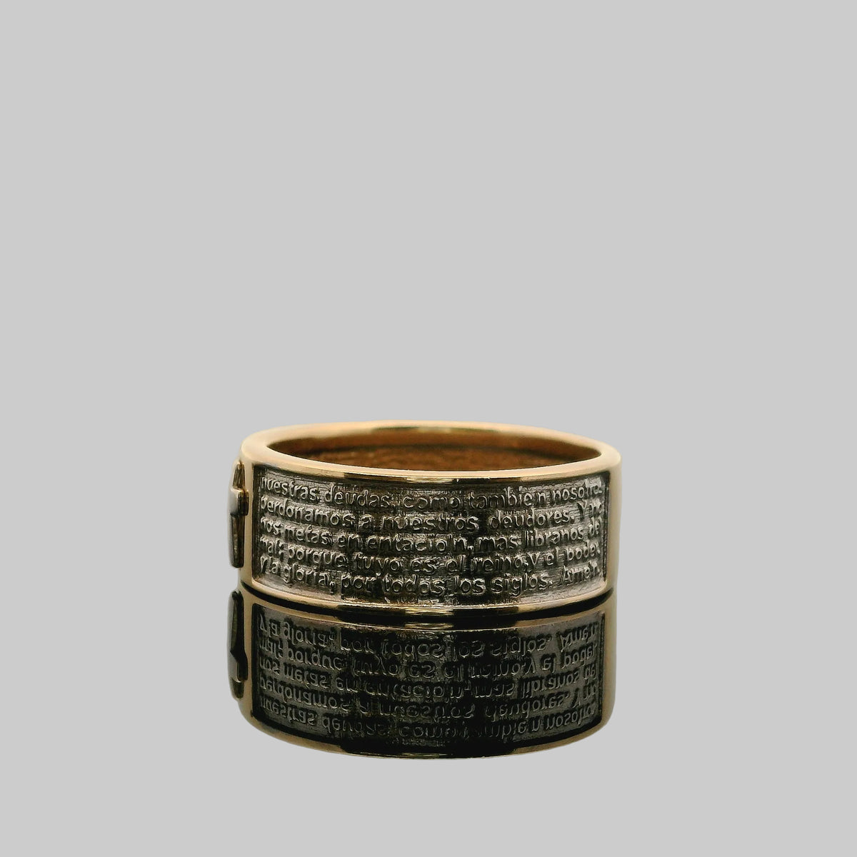 ANILLO PADRE NUESTRO CON CRUZ 14K